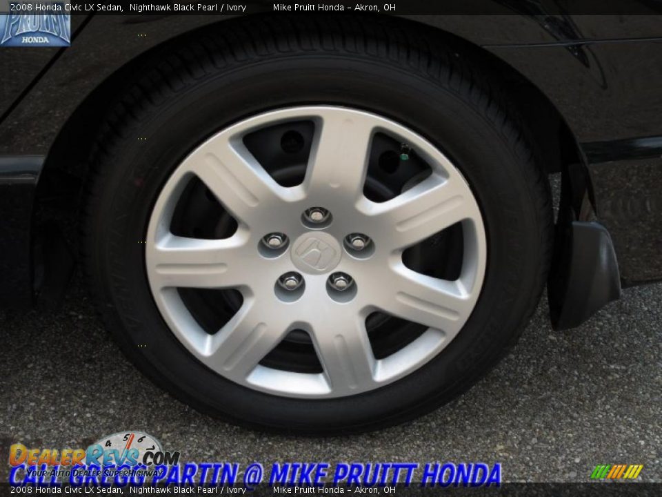 2008 Honda Civic LX Sedan Nighthawk Black Pearl / Ivory Photo #24