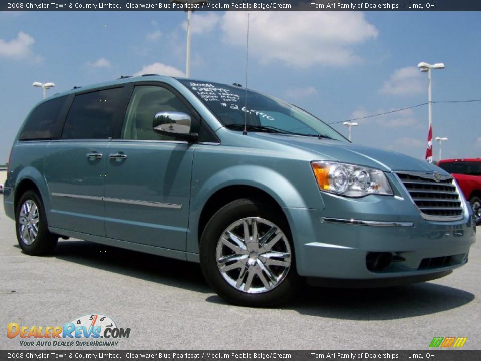 2008 Chrysler Town & Country Limited Clearwater Blue Pearlcoat / Medium Pebble Beige/Cream Photo #1