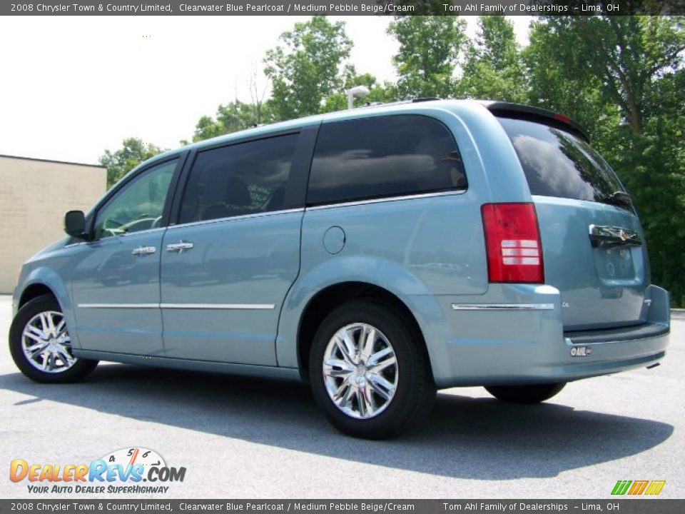 2008 Chrysler Town & Country Limited Clearwater Blue Pearlcoat / Medium Pebble Beige/Cream Photo #3