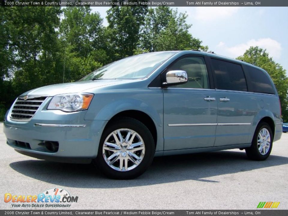 2008 Chrysler Town & Country Limited Clearwater Blue Pearlcoat / Medium Pebble Beige/Cream Photo #4
