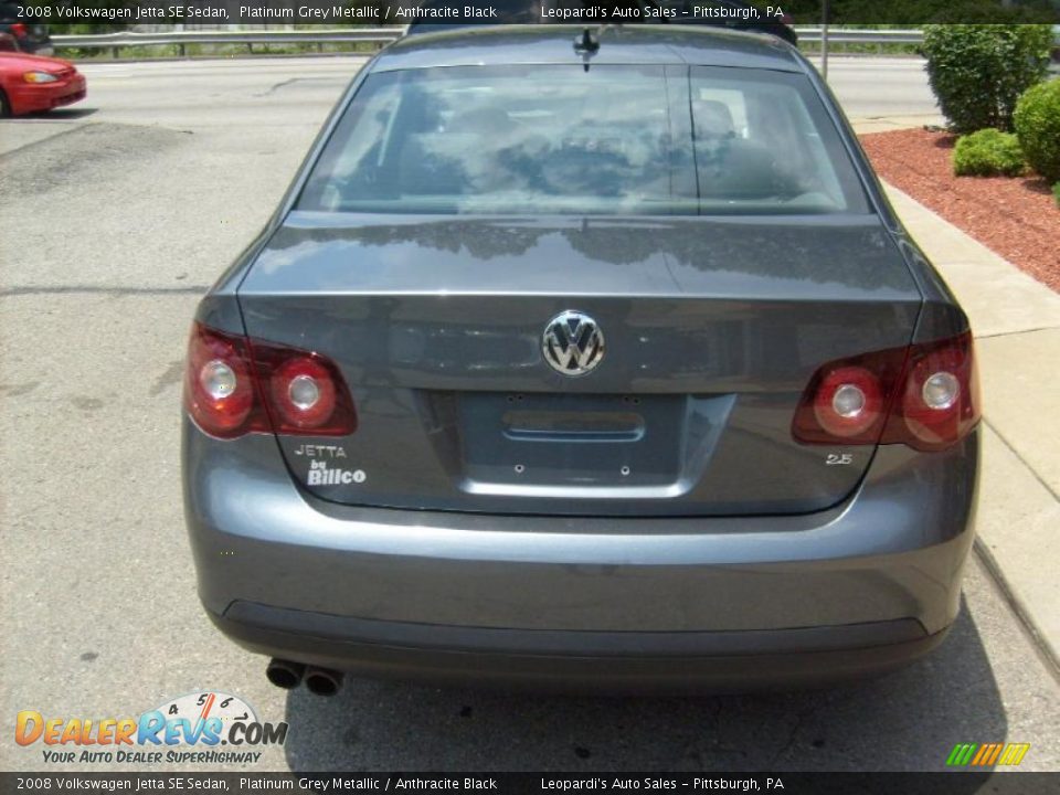 2008 Volkswagen Jetta SE Sedan Platinum Grey Metallic / Anthracite Black Photo #4