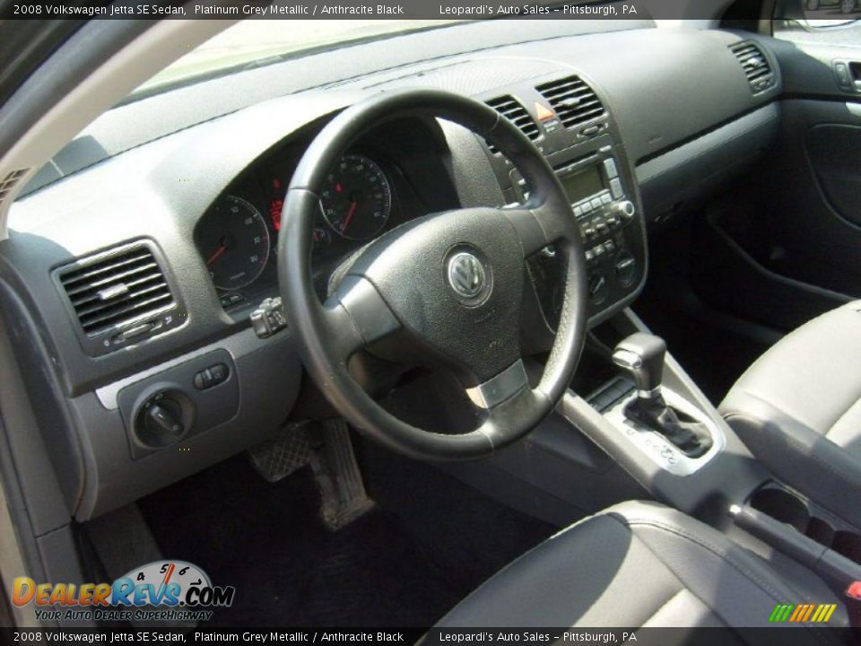 2008 Volkswagen Jetta SE Sedan Platinum Grey Metallic / Anthracite Black Photo #11