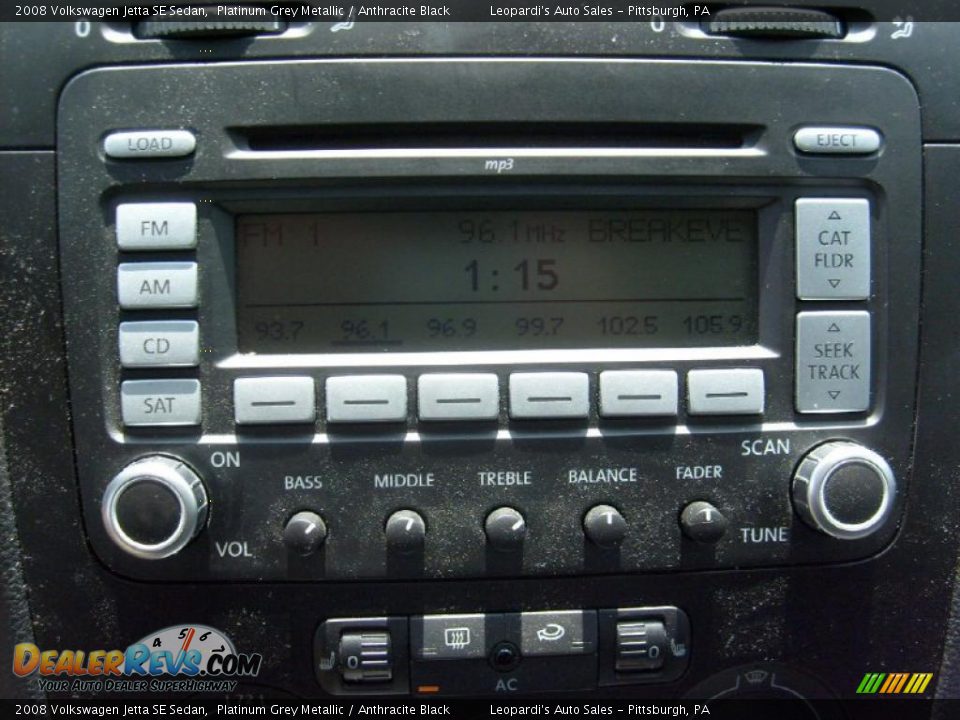 2008 Volkswagen Jetta SE Sedan Platinum Grey Metallic / Anthracite Black Photo #25