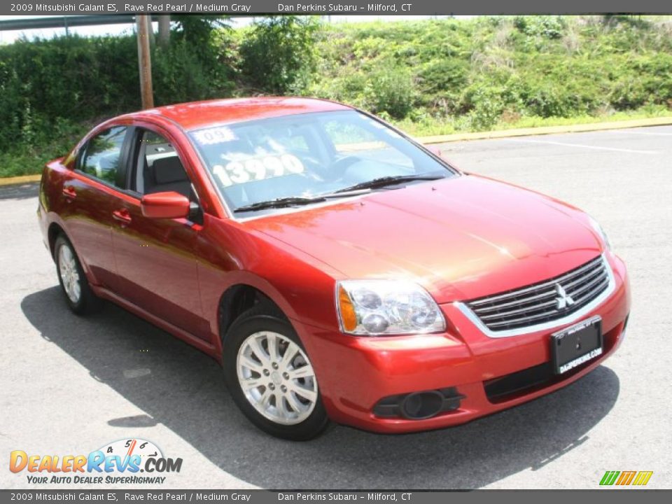 2009 Mitsubishi Galant ES Rave Red Pearl / Medium Gray Photo #3