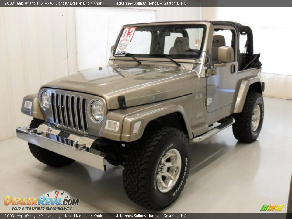 2003 Jeep Wrangler X 4x4 Light Khaki Metallic / Khaki Photo #1