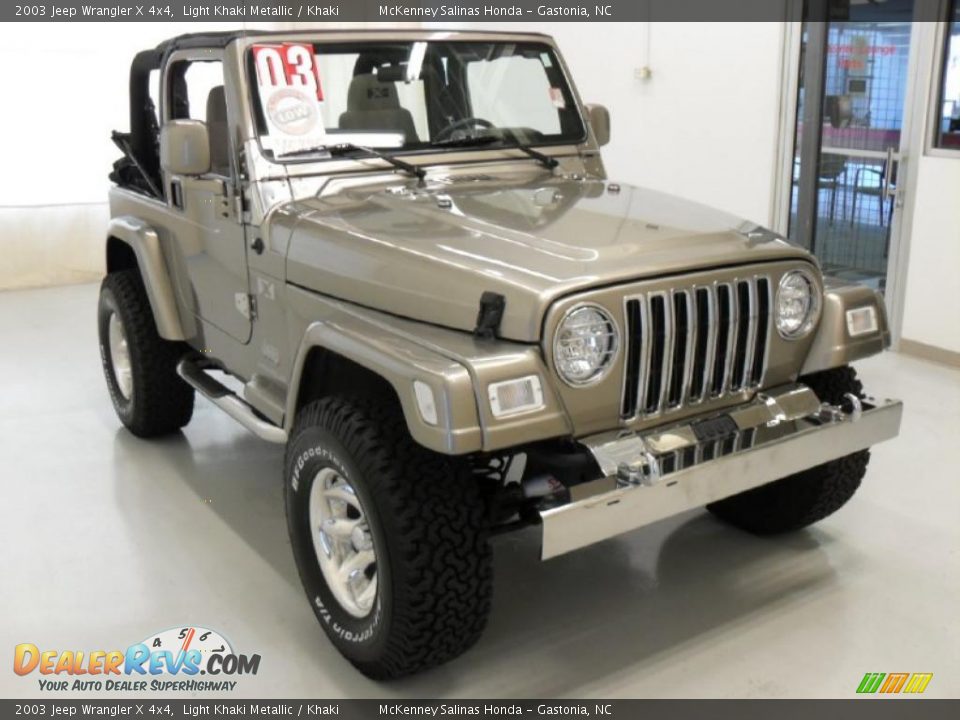 2003 Jeep Wrangler X 4x4 Light Khaki Metallic / Khaki Photo #5