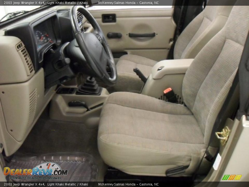 2003 Jeep Wrangler X 4x4 Light Khaki Metallic / Khaki Photo #7