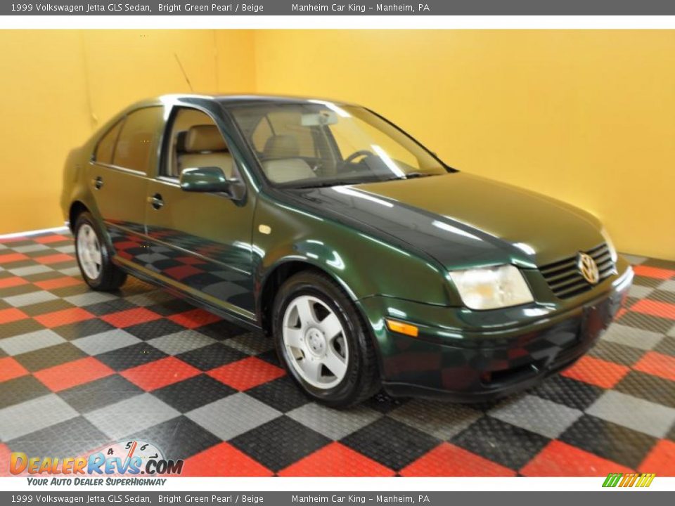 1999 Volkswagen Jetta GLS Sedan Bright Green Pearl / Beige Photo #1