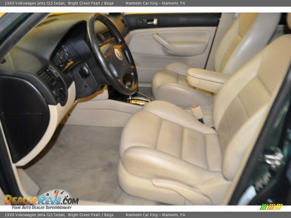 1999 Volkswagen Jetta GLS Sedan Bright Green Pearl / Beige Photo #12