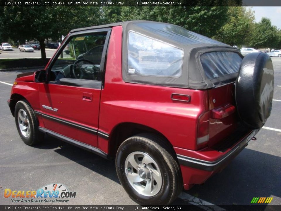 1992 Geo Tracker LSi Soft Top 4x4 Brilliant Red Metallic / Dark Gray Photo #4