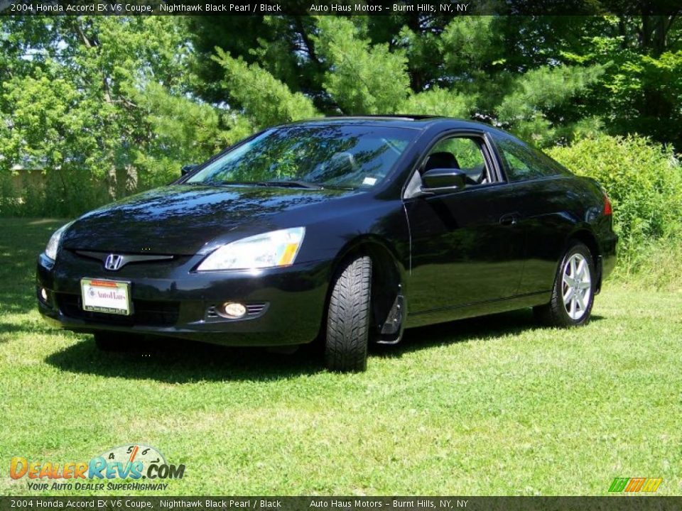 2004 Honda Accord EX V6 Coupe Nighthawk Black Pearl / Black Photo #2