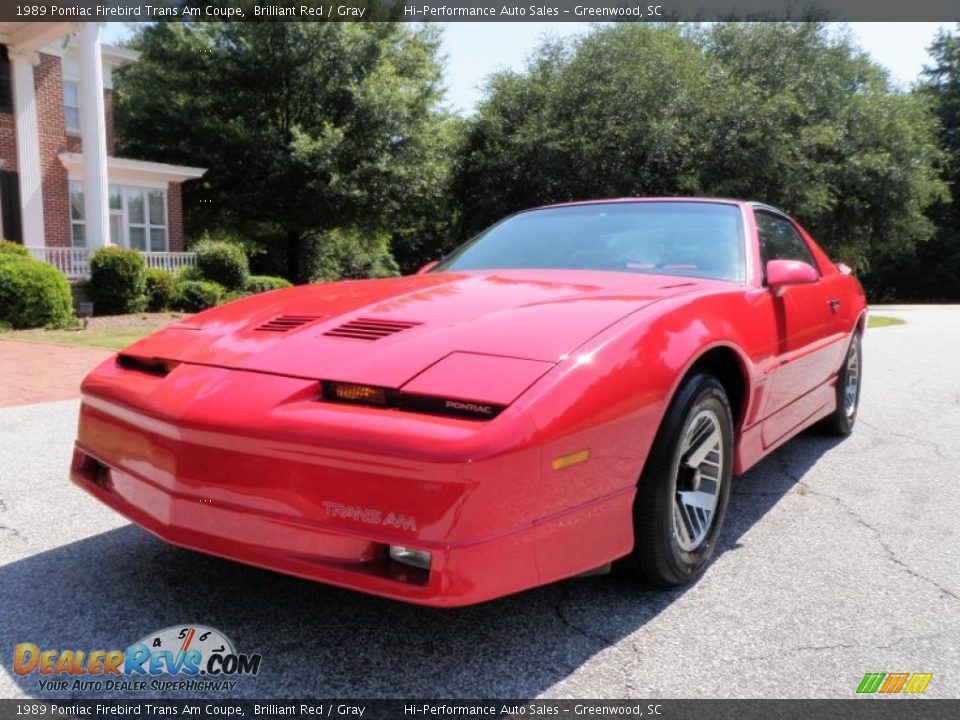 1989 Pontiac Firebird Trans Am Coupe Brilliant Red / Gray Photo #2