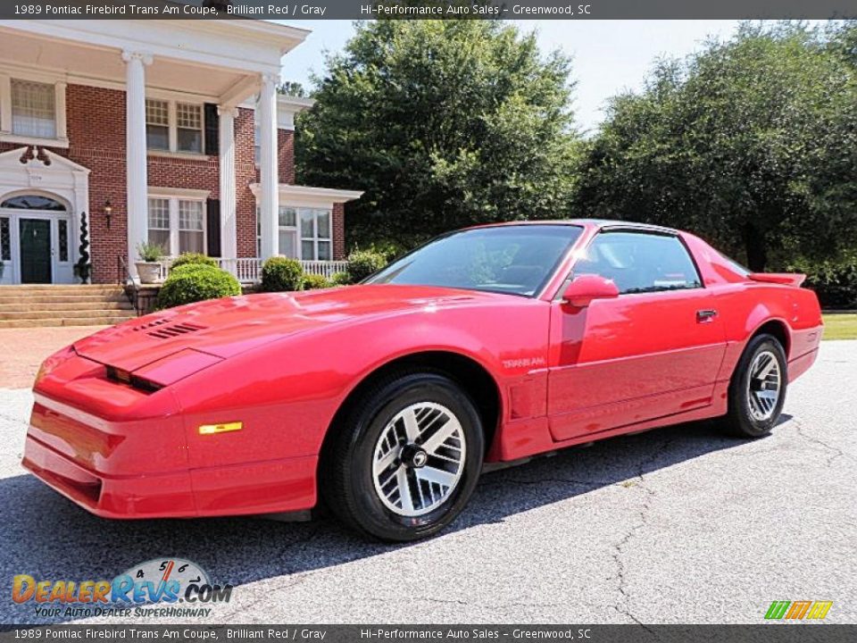 1989 Pontiac Firebird Trans Am Coupe Brilliant Red / Gray Photo #3