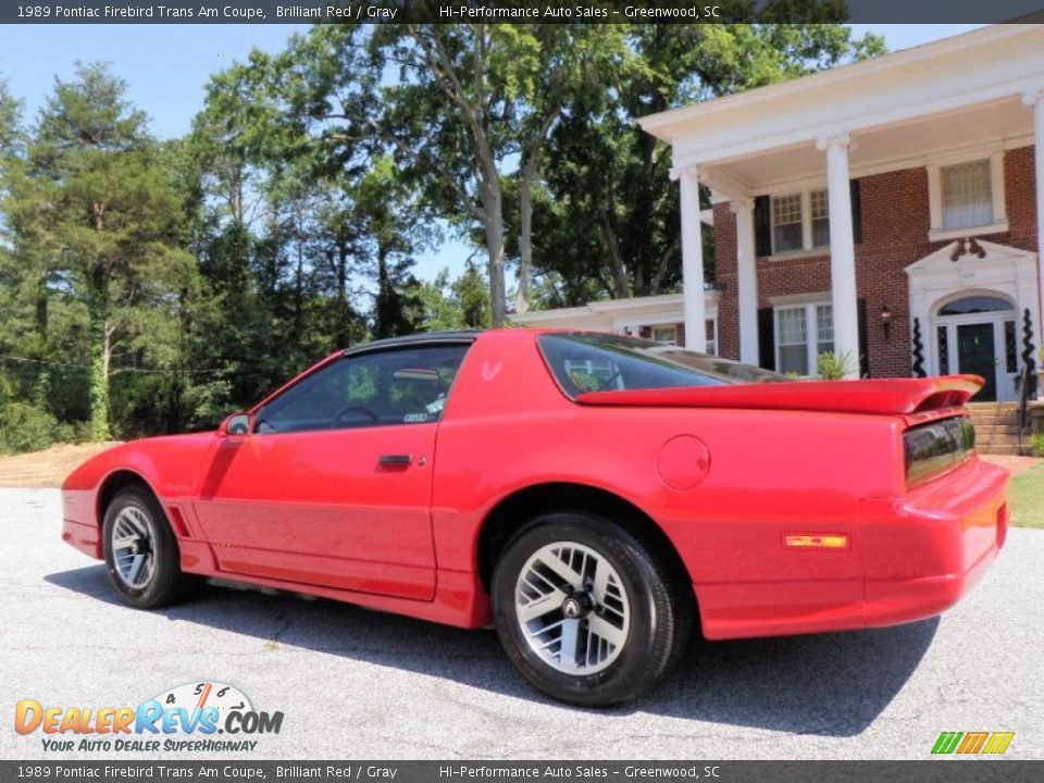 1989 Pontiac Firebird Trans Am Coupe Brilliant Red / Gray Photo #5