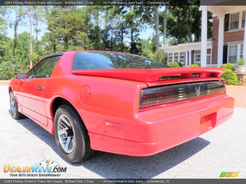 1989 Pontiac Firebird Trans Am Coupe Brilliant Red / Gray Photo #6