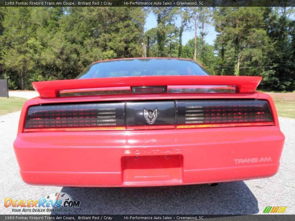 1989 Pontiac Firebird Trans Am Coupe Brilliant Red / Gray Photo #7
