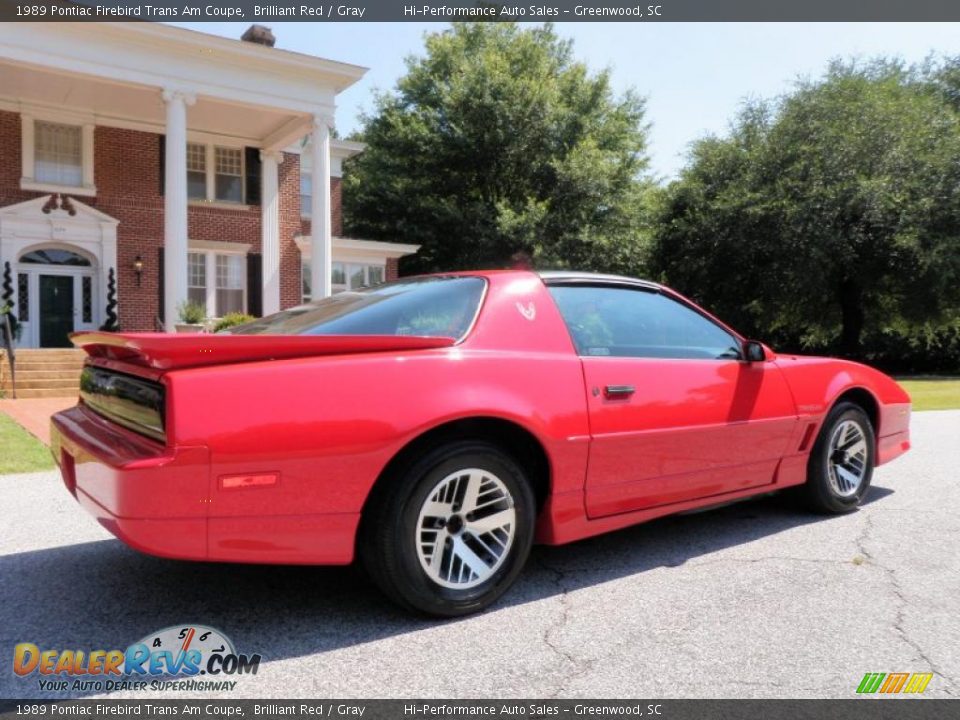 1989 Pontiac Firebird Trans Am Coupe Brilliant Red / Gray Photo #9