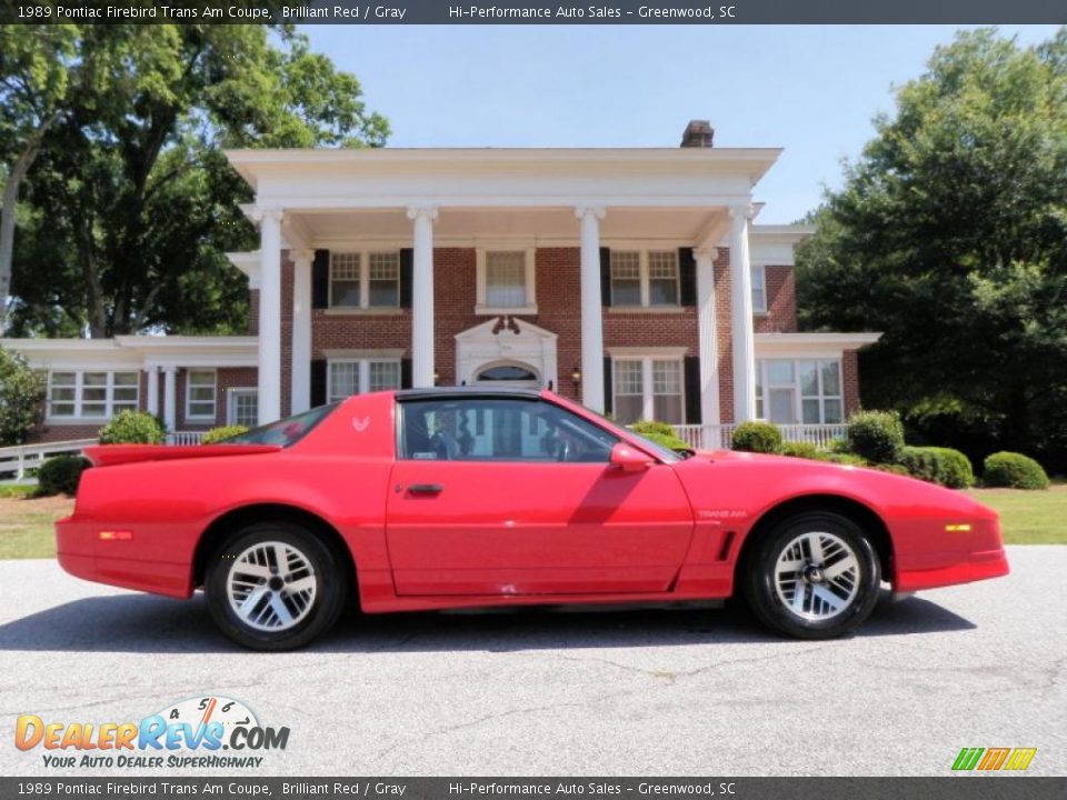 1989 Pontiac Firebird Trans Am Coupe Brilliant Red / Gray Photo #10