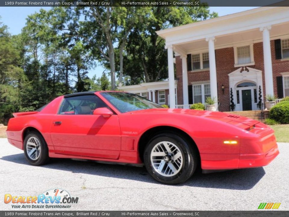 1989 Pontiac Firebird Trans Am Coupe Brilliant Red / Gray Photo #11