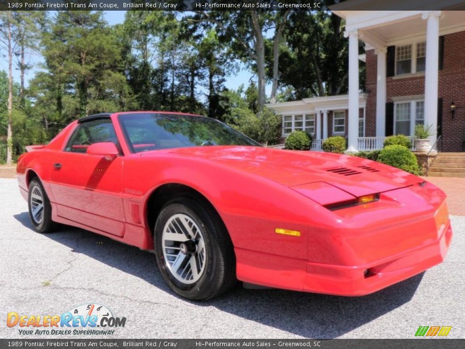1989 Pontiac Firebird Trans Am Coupe Brilliant Red / Gray Photo #12
