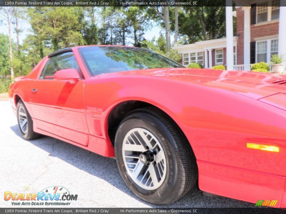 1989 Pontiac Firebird Trans Am Coupe Brilliant Red / Gray Photo #17