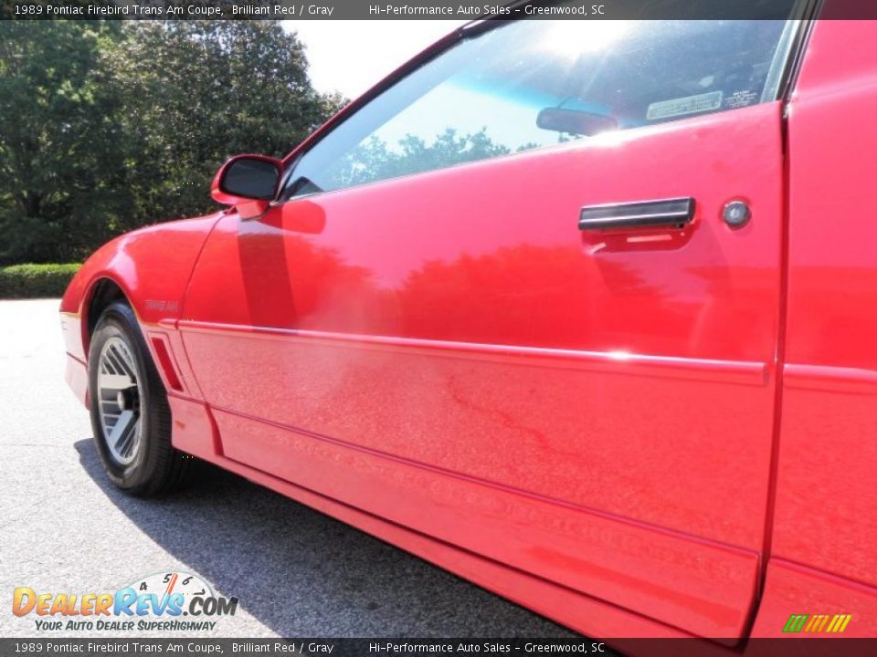1989 Pontiac Firebird Trans Am Coupe Brilliant Red / Gray Photo #21