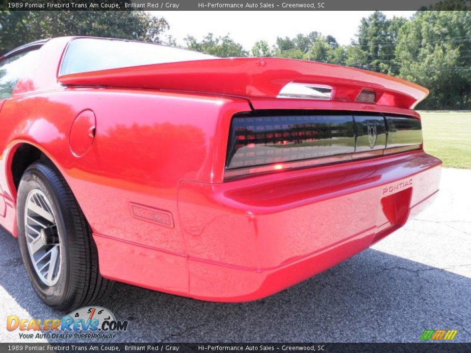 1989 Pontiac Firebird Trans Am Coupe Brilliant Red / Gray Photo #24