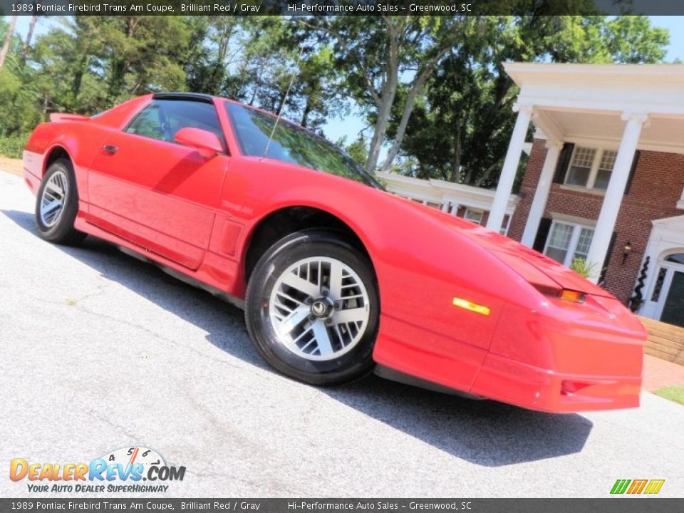 1989 Pontiac Firebird Trans Am Coupe Brilliant Red / Gray Photo #28