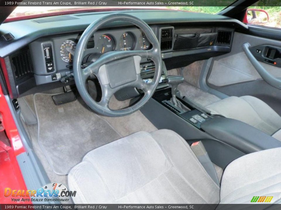 1989 Pontiac Firebird Trans Am Coupe Brilliant Red / Gray Photo #33
