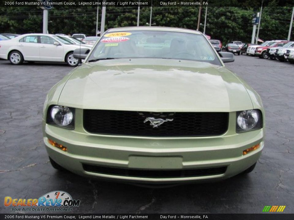 2006 Ford Mustang V6 Premium Coupe Legend Lime Metallic / Light Parchment Photo #4