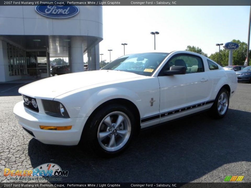 2007 Ford Mustang V6 Premium Coupe Performance White / Light Graphite Photo #6