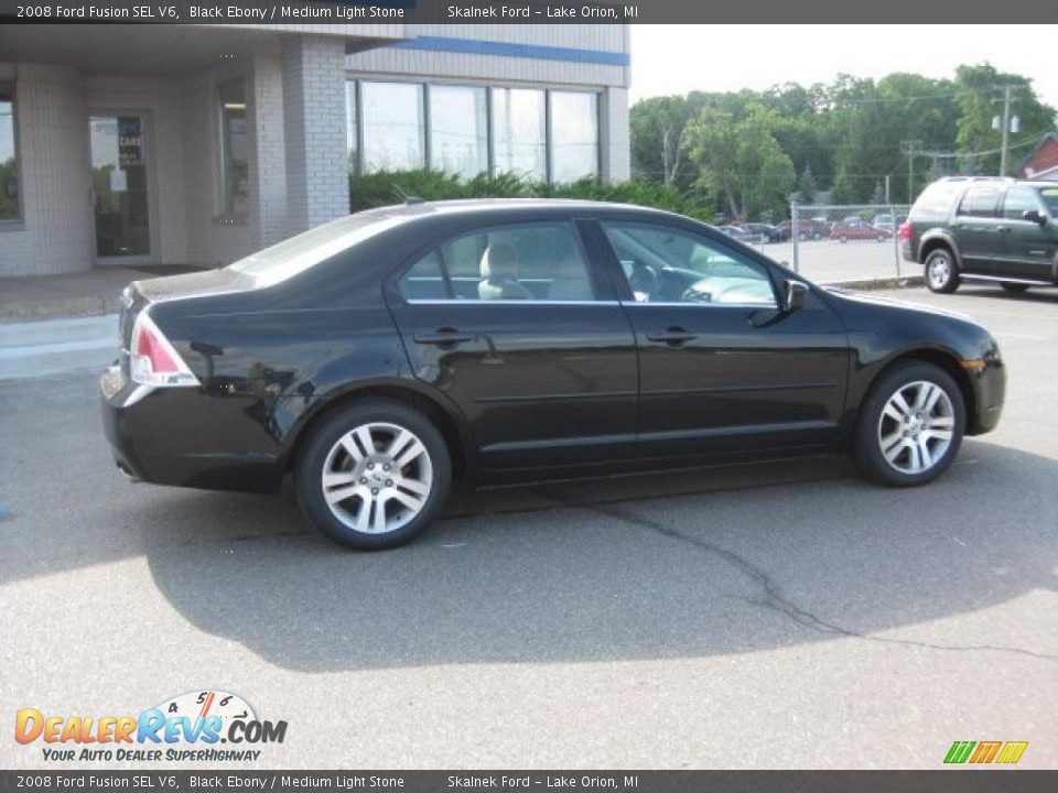 2008 Ford Fusion SEL V6 Black Ebony / Medium Light Stone Photo #2