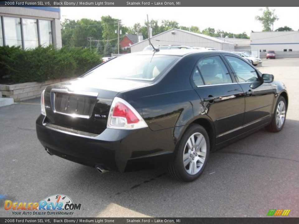 2008 Ford Fusion SEL V6 Black Ebony / Medium Light Stone Photo #3