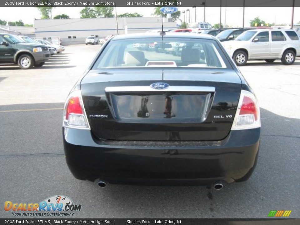 2008 Ford Fusion SEL V6 Black Ebony / Medium Light Stone Photo #4