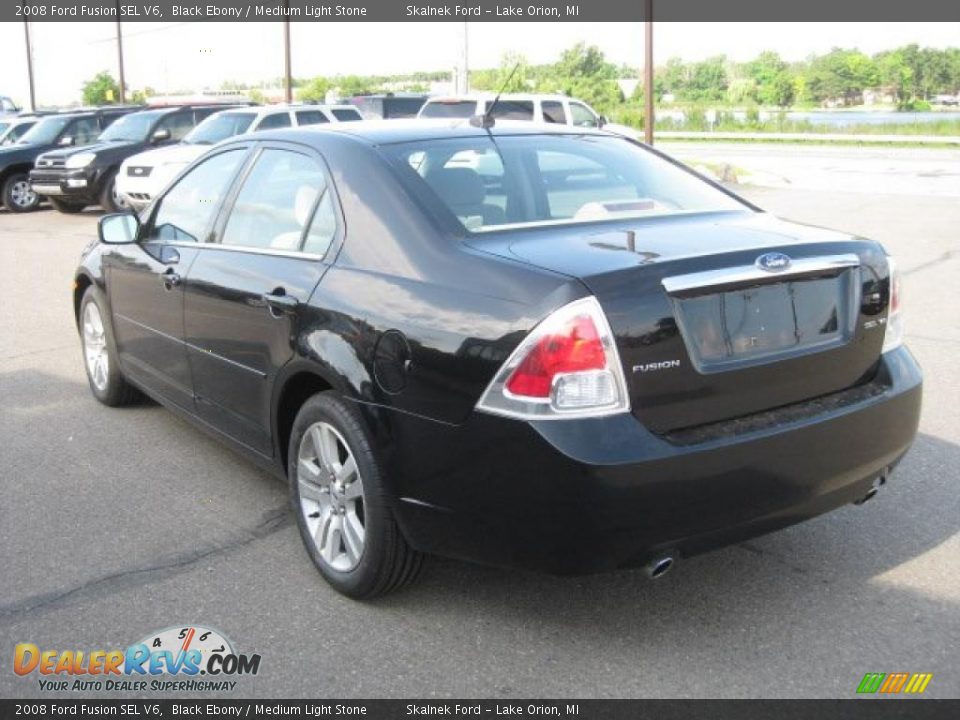 2008 Ford Fusion SEL V6 Black Ebony / Medium Light Stone Photo #5