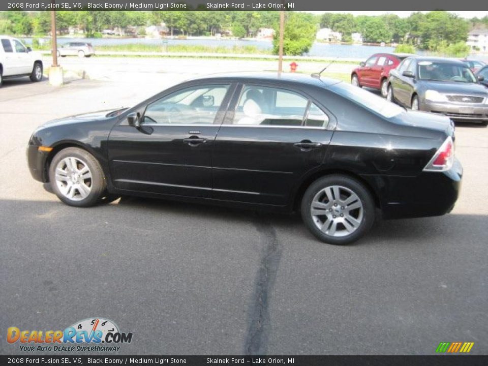 2008 Ford Fusion SEL V6 Black Ebony / Medium Light Stone Photo #6