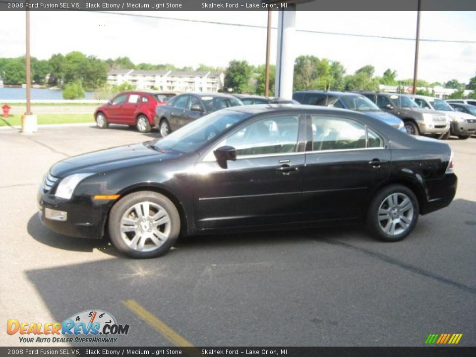 2008 Ford Fusion SEL V6 Black Ebony / Medium Light Stone Photo #7