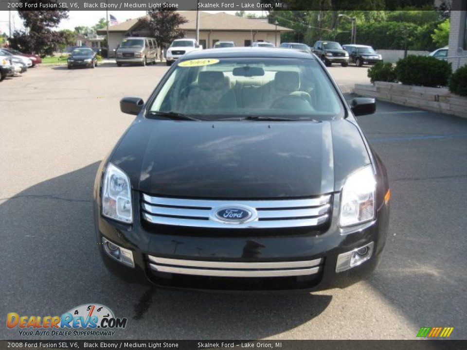 2008 Ford Fusion SEL V6 Black Ebony / Medium Light Stone Photo #9