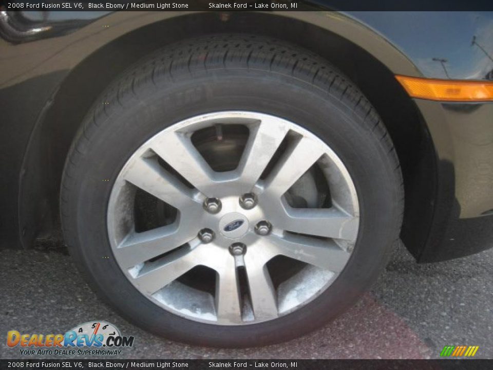 2008 Ford Fusion SEL V6 Black Ebony / Medium Light Stone Photo #11