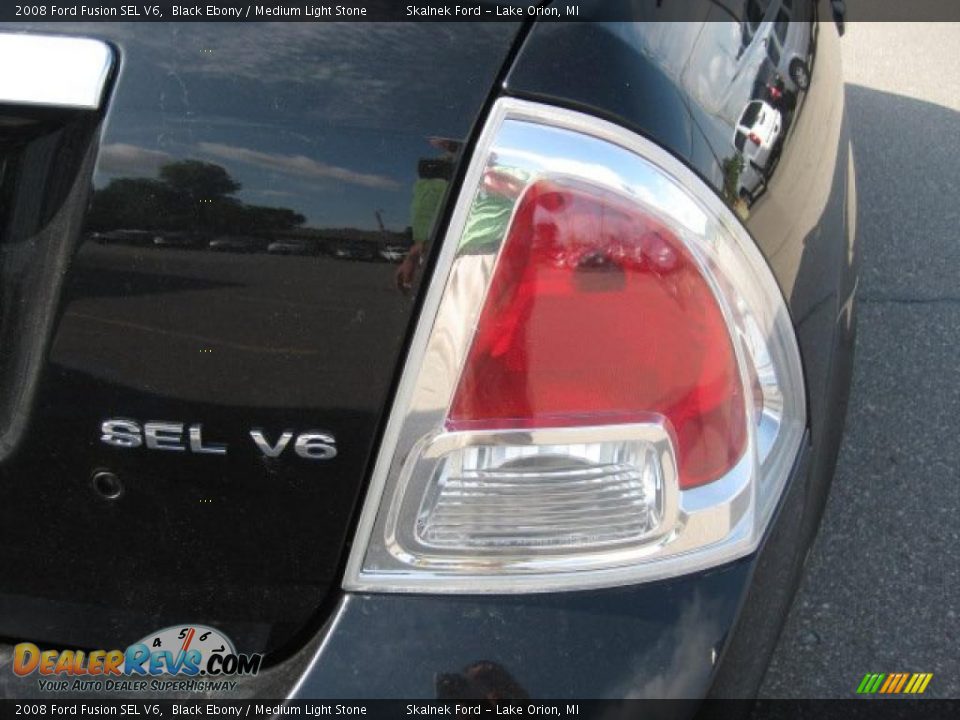 2008 Ford Fusion SEL V6 Black Ebony / Medium Light Stone Photo #15
