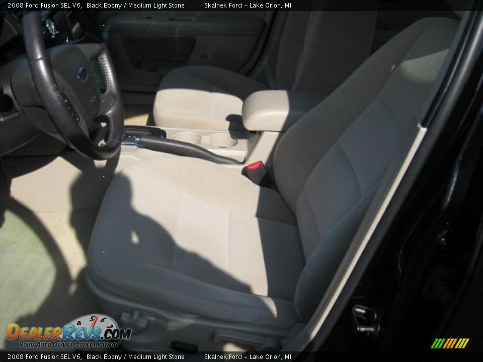 2008 Ford Fusion SEL V6 Black Ebony / Medium Light Stone Photo #17