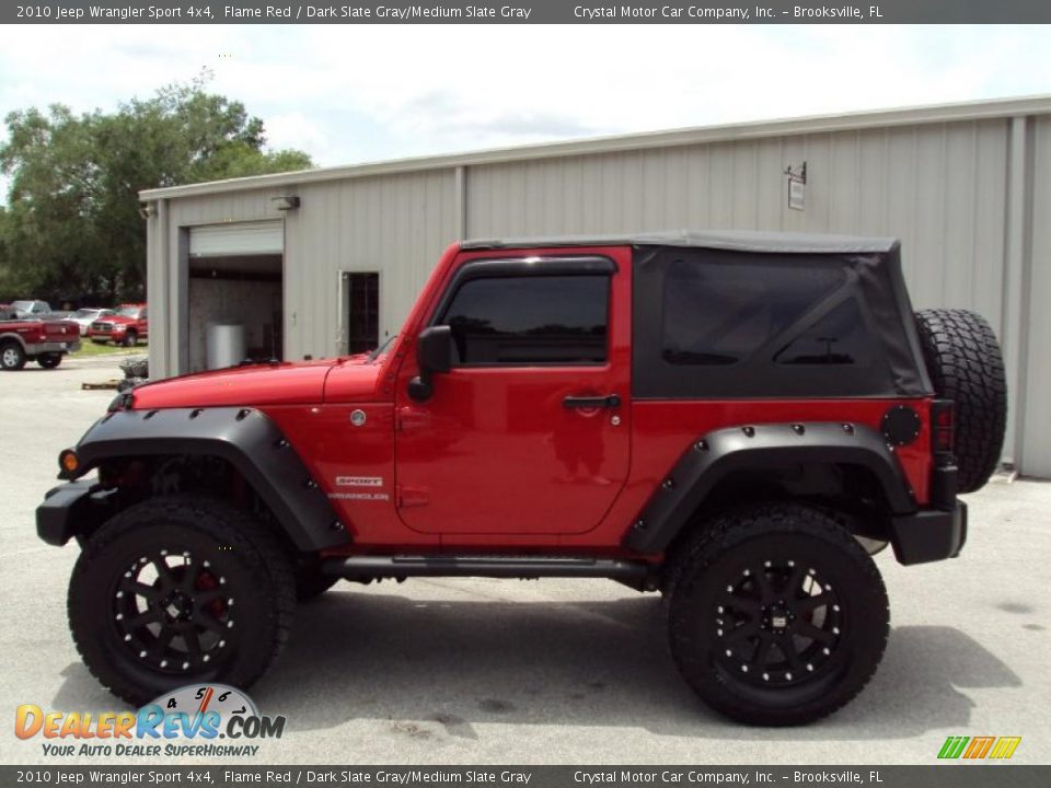 2010 Jeep Wrangler Sport 4x4 Flame Red / Dark Slate Gray/Medium Slate Gray Photo #2