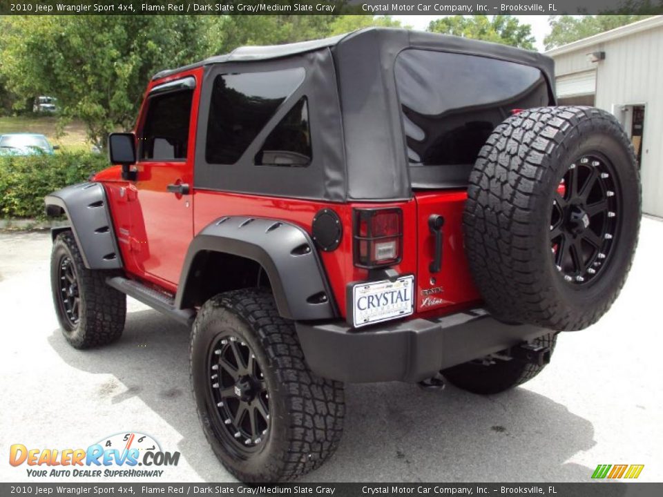 2010 Jeep Wrangler Sport 4x4 Flame Red / Dark Slate Gray/Medium Slate Gray Photo #3