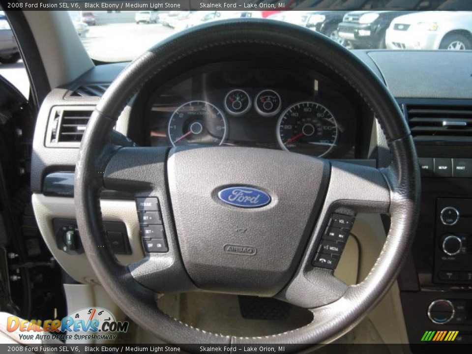2008 Ford Fusion SEL V6 Black Ebony / Medium Light Stone Photo #24