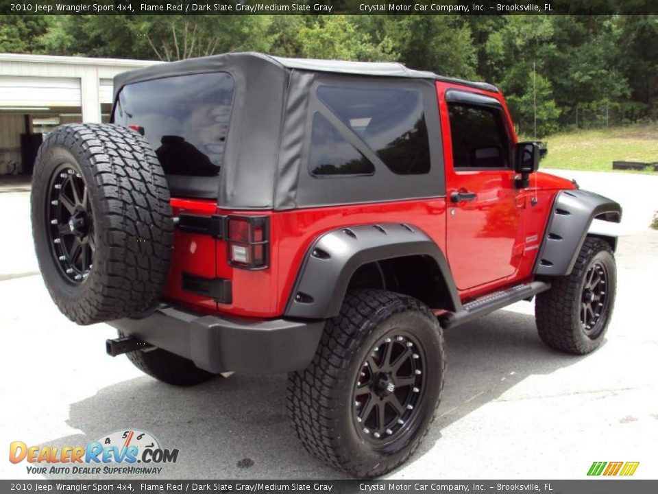 2010 Jeep Wrangler Sport 4x4 Flame Red / Dark Slate Gray/Medium Slate Gray Photo #8