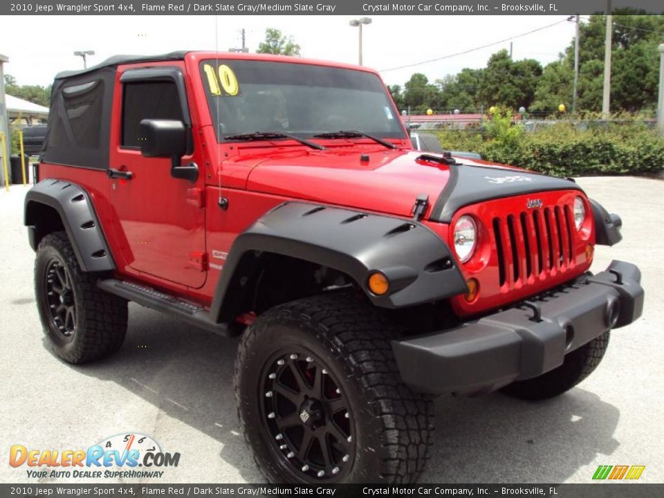 2010 Jeep Wrangler Sport 4x4 Flame Red / Dark Slate Gray/Medium Slate Gray Photo #10