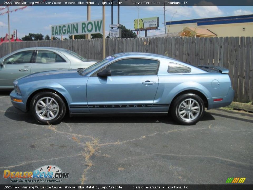 2005 Ford Mustang V6 Deluxe Coupe Windveil Blue Metallic / Light Graphite Photo #3