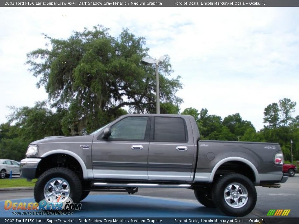 2002 Ford F150 Lariat SuperCrew 4x4 Dark Shadow Grey Metallic / Medium Graphite Photo #2