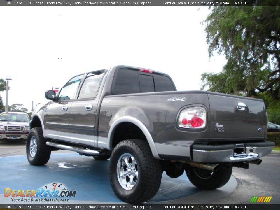 2002 Ford F150 Lariat SuperCrew 4x4 Dark Shadow Grey Metallic / Medium Graphite Photo #3