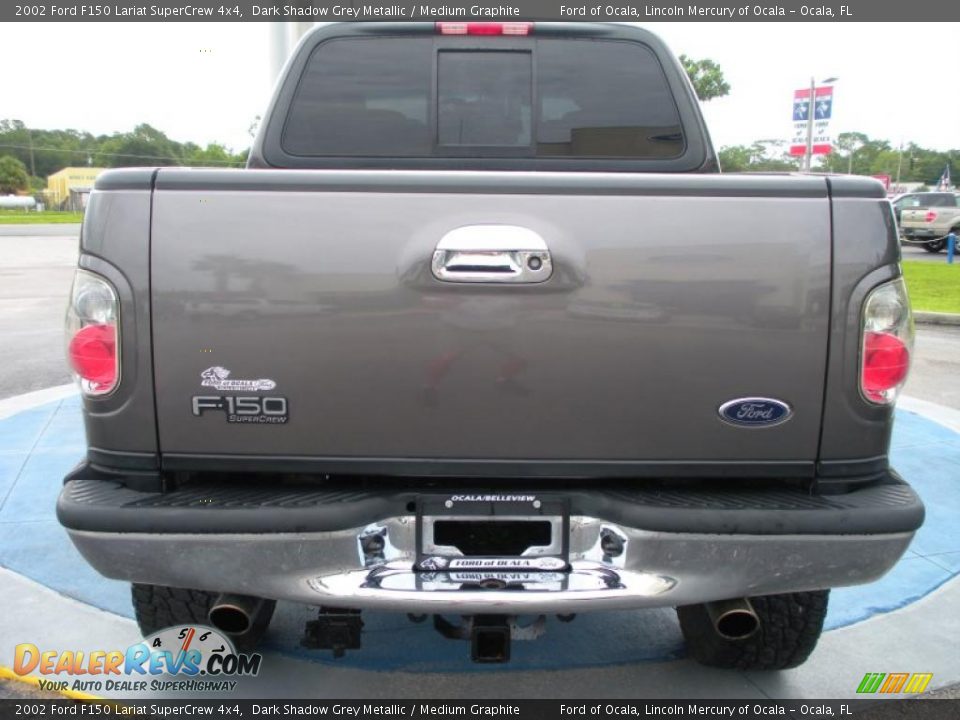 2002 Ford F150 Lariat SuperCrew 4x4 Dark Shadow Grey Metallic / Medium Graphite Photo #4